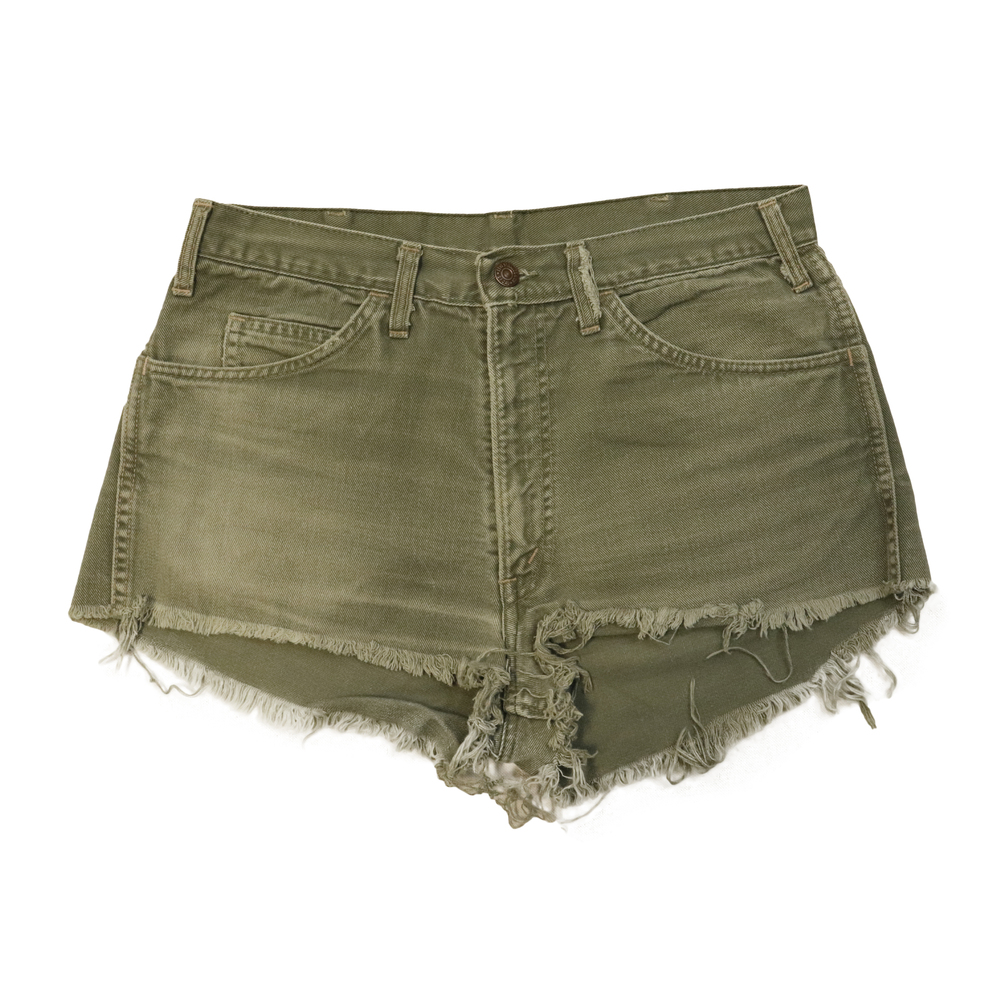 Vintage Levi Big E Strauss Frayed Cutoff Denim Shorts Size N/A 70s